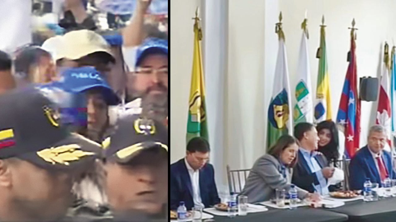 En la imagen de la derecha, Paloma Valencia en reunión con el Partido Liberal. A la izquierda, con Ciro Ramírez, senador del Centro Democrático, condenado a 23 años de cárcel.