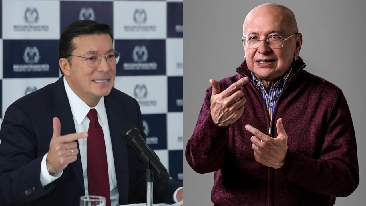 El registrador nacional, Hernán Penagos, y el ministro de Justicia, Eduardo Montealegre.