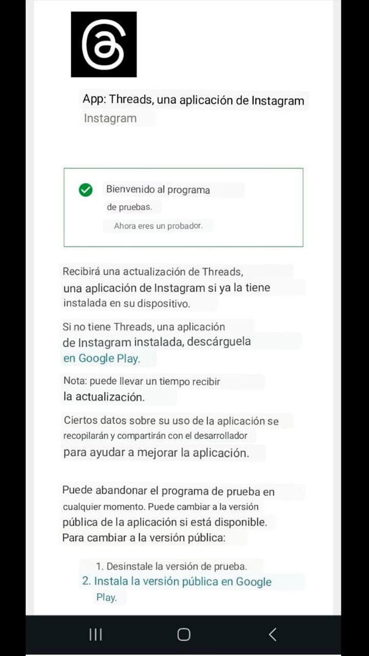 Los usuarios de dispositivos móviles pueden inscribirse al programa beta de Threads.