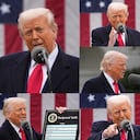 El presidente Donald Trump habla durante un evento para anunciar nuevos aranceles en el jardín de rosas de la Casa Blanca.