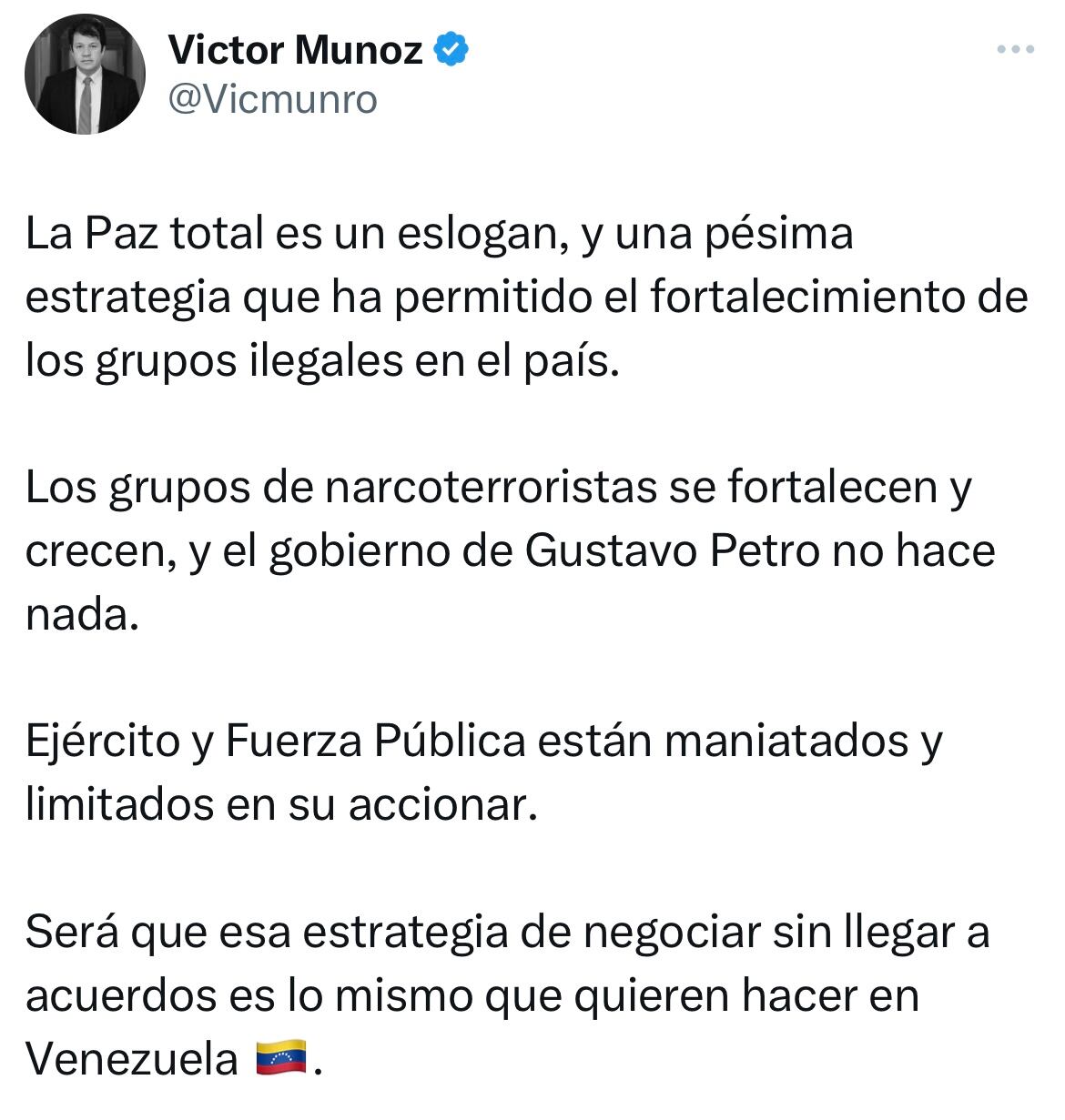 Mensaje Víctor Muñoz