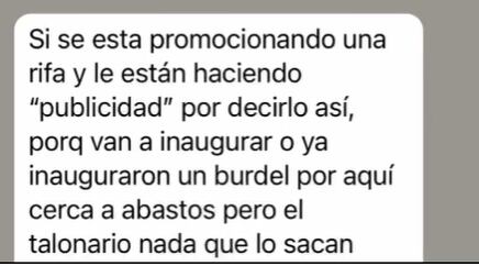 Uno de los mensajes que recibió el concejal Amín, en los cuales le dieron a conocer la problemática.
