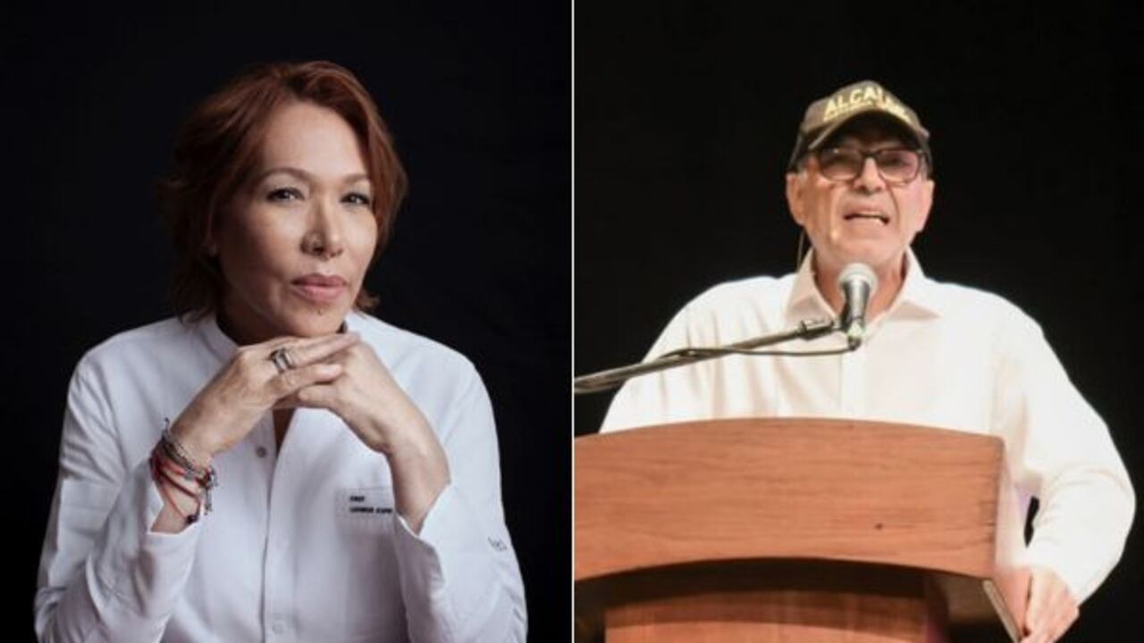 Chef Leonor Espinosa y exalcalde de Cartagena William Dau.