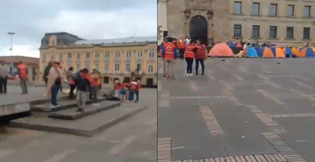 Campesinos ocuparon la Plaza de Bolívar en reclamo por la escalada del conflicto en sus regiones.