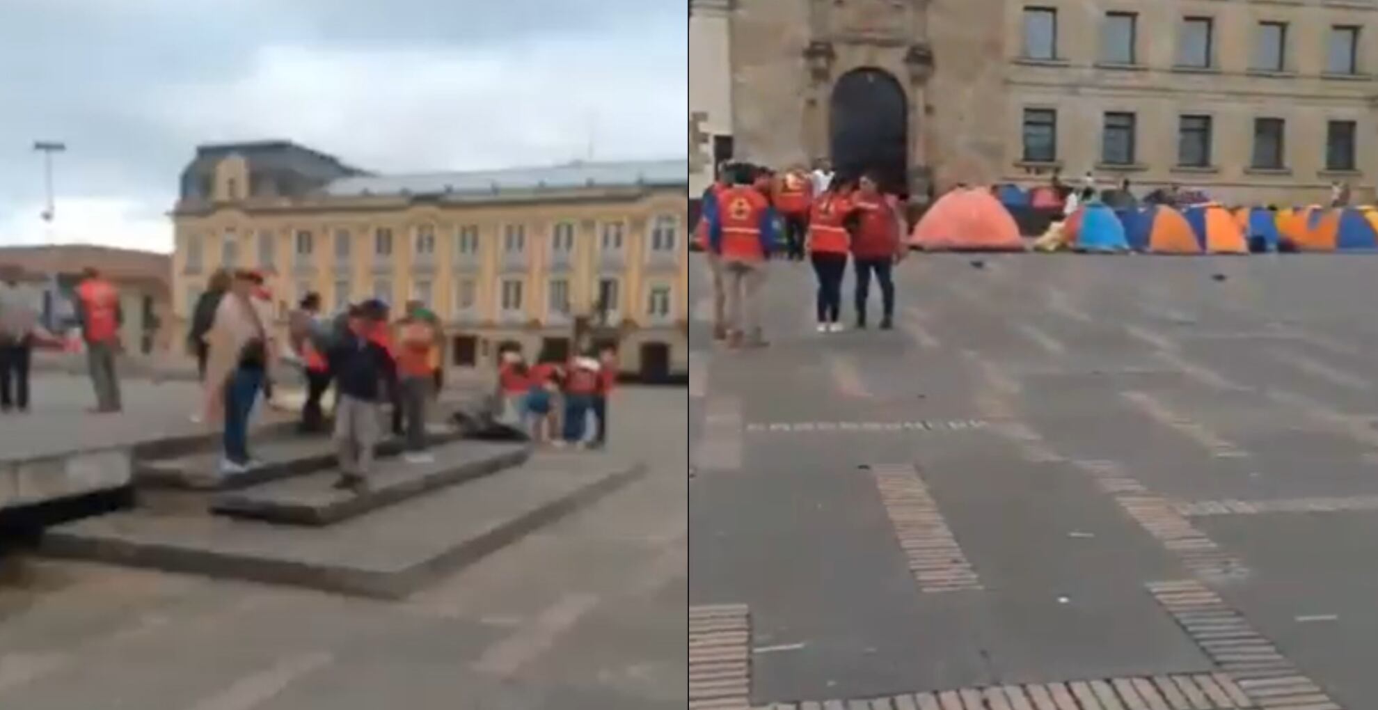 Campesinos ocuparon la Plaza de Bolívar en reclamo por la escalada del conflicto en sus regiones.