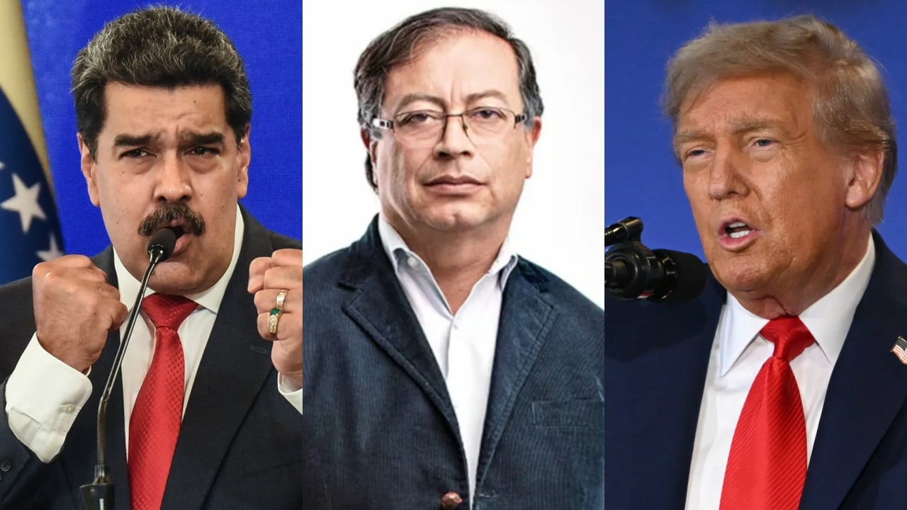 Nicolás Maduro, Gustavo Petro y Donald Trump.