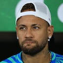 RIO DE JANEIRO, BRAZIL - MAY 31: Neymar Jr. stands for the national anthem prior to the international friendly match between Brazil and Panama at Maracana Stadium on May 31, 2026 in Rio de Janeiro, Brazil. (Photo by Buda Mendes/Getty Images) (Photo by Buda Mendes / Getty Images South America / Getty Images via AFP)