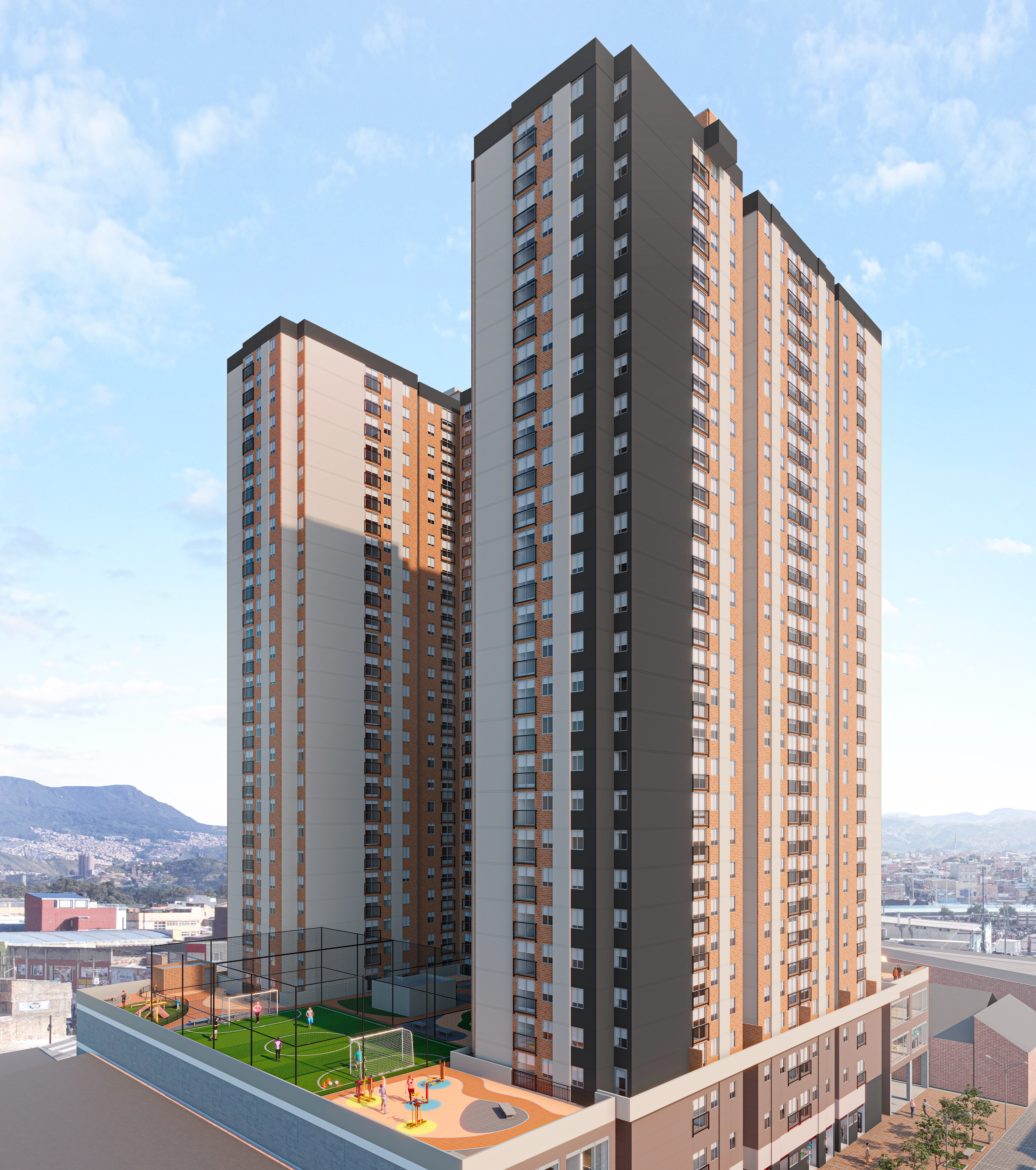 Maui 68 está compuesto por tres torres de 29 pisos (el proyecto más alto de la zona), con gran iluminación y terrazas transitables.