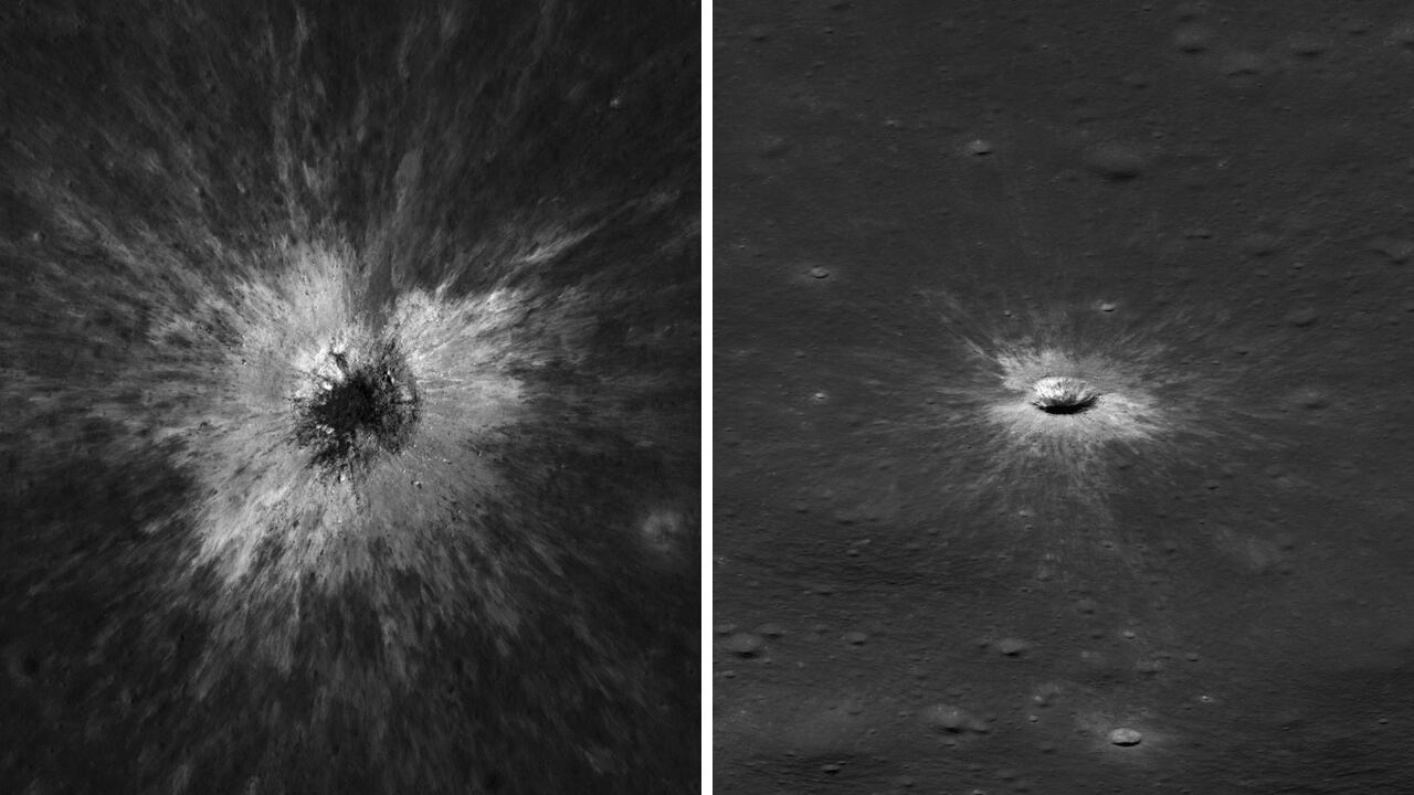 La NASA obtiene una vista mucho más nítida del nuevo cráter lunar