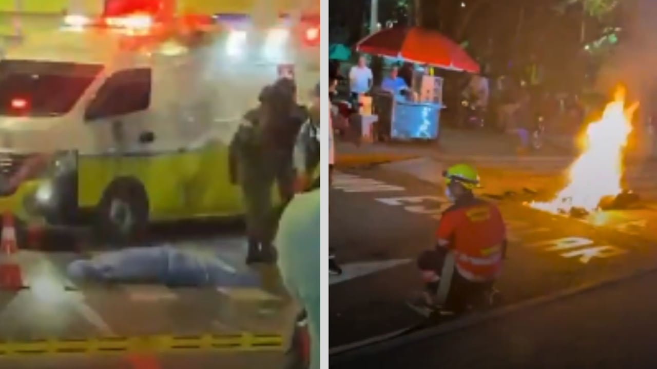Imágenes del accidente y de la moto incinerada