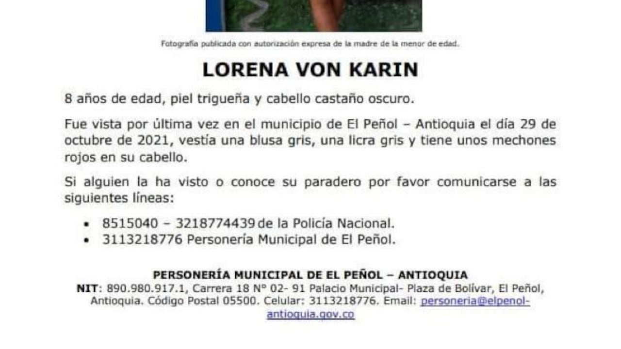 Buscan a niña estadounidense que fue vista por última vez en El Peñol
