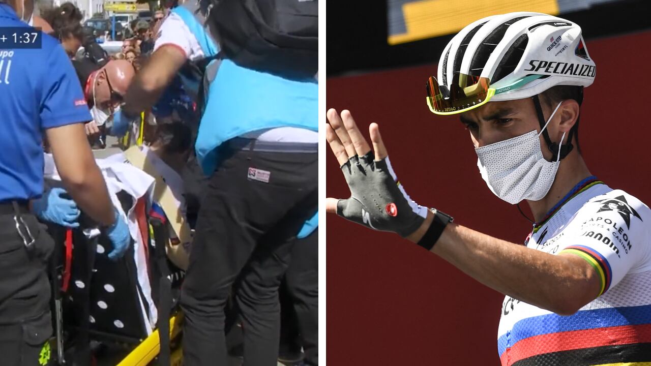 Alaphilippe se despide de La Vuelta al sufrir su segundo accidente grave en lo que va del año.