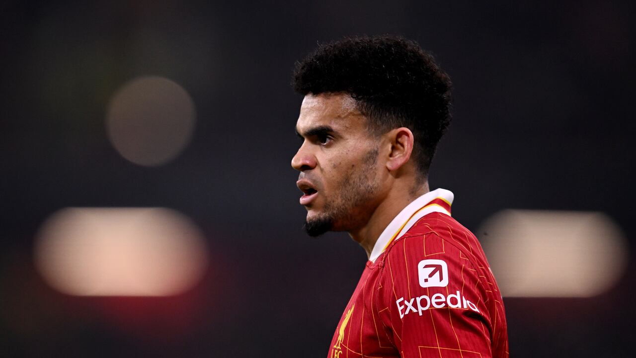 LIVERPOOL, ENGLAND - JANUARY 21: (SUN AND SUN ON SUNDAY OUT) Luis Diaz of Liverpool looks on during the UEFA Champions League 2024/25 League Phase MD7 match between Liverpool FC and LOSC Lille at Anfield on January 21, 2025 in Liverpool, England. (Photo by Liverpool FC/Liverpool FC via Getty Images)