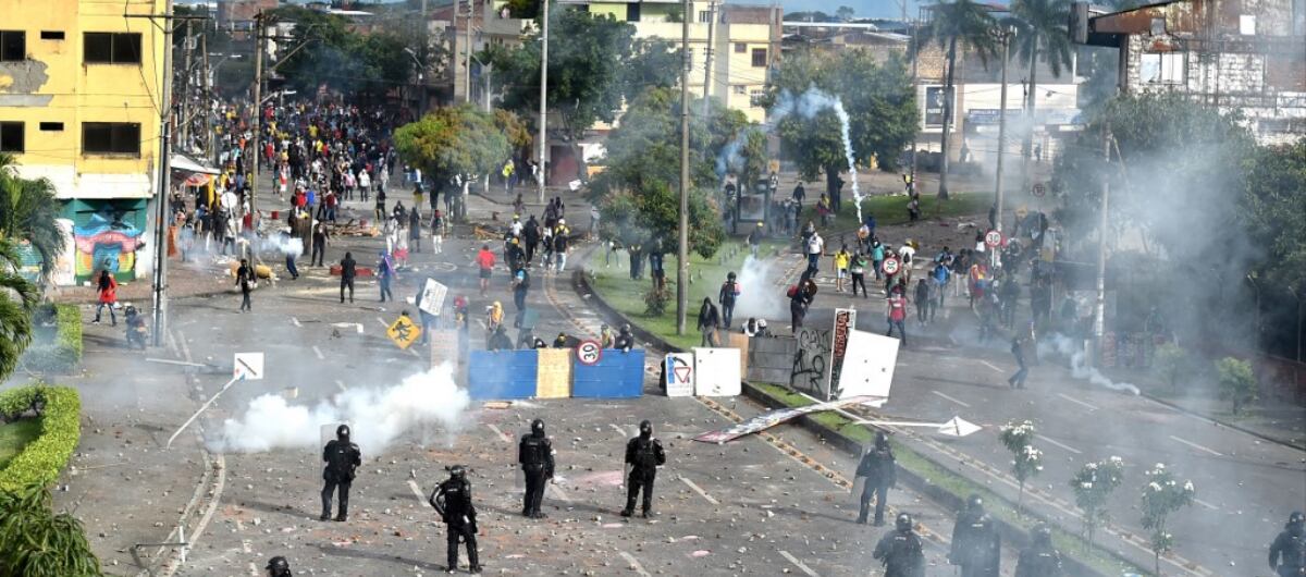 Panorámica de la ciudad de Cali en medio de la situación de orden público