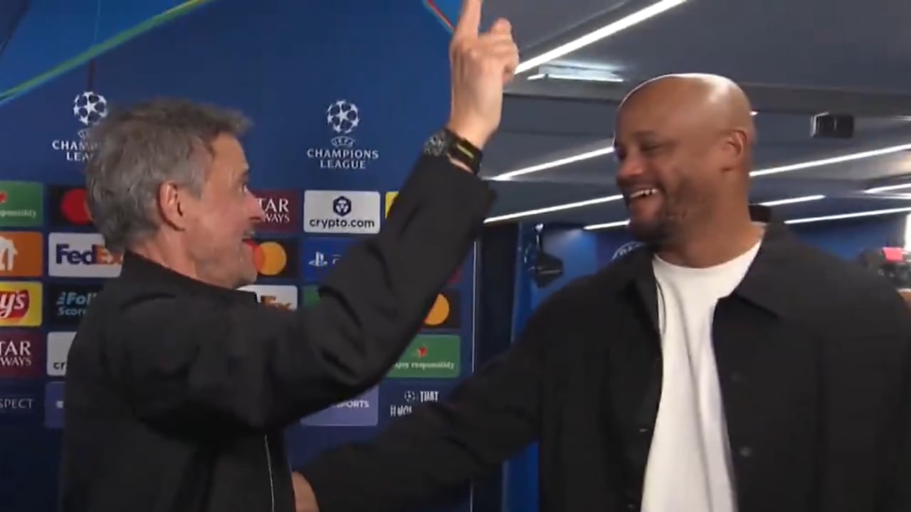 El diálogo entre Luis Enrique y Vincent Kompany tras el PSG vs. Bayern Múnich por Champions.