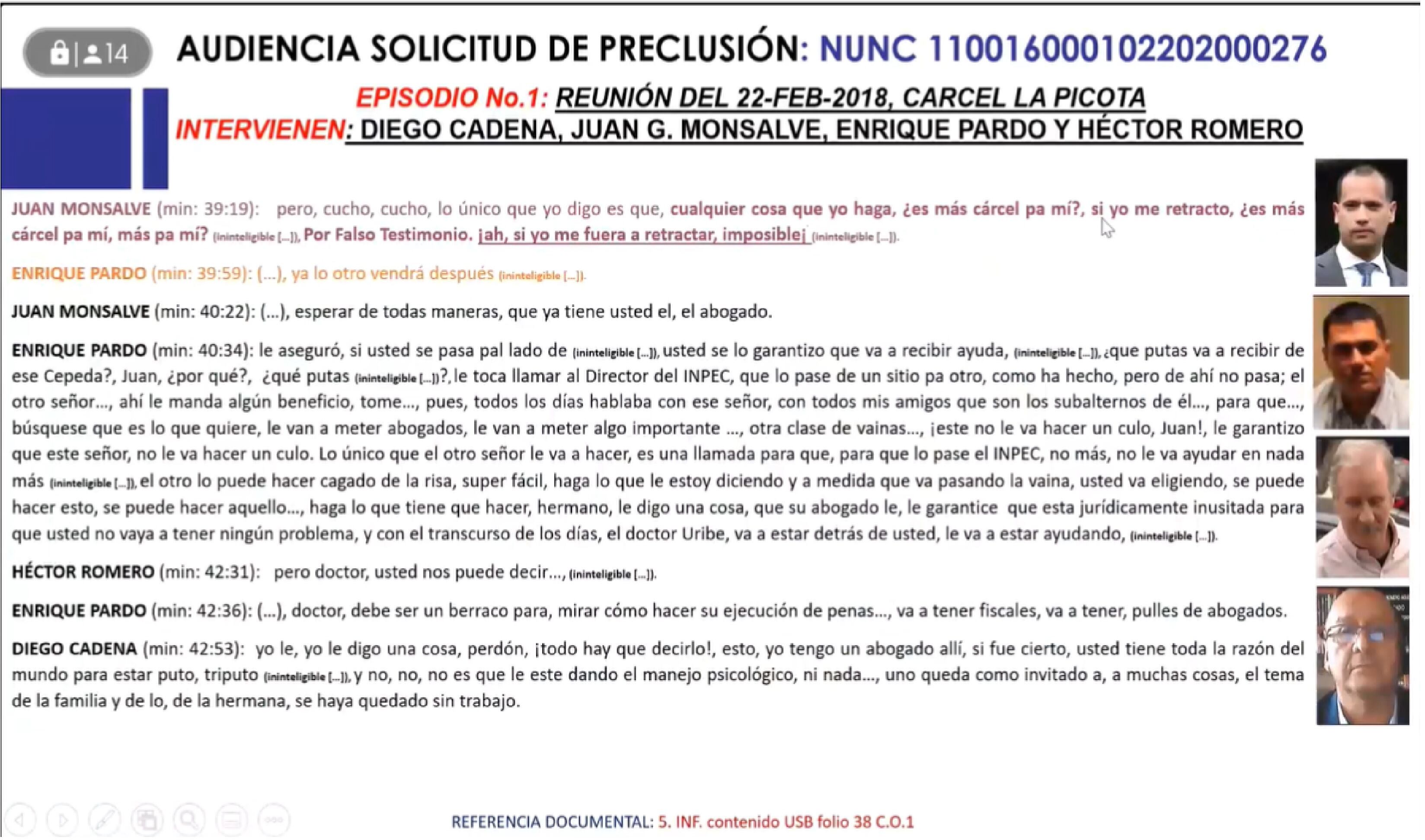 Caso Uribe: El video y las transcripciones del reloj de Juan Guillermo Monsalve