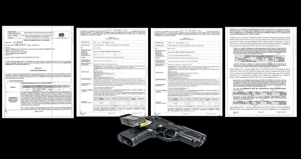   Estos son los documentos que obtuvo SEMANA sobre el millonario contrato que entregó la Policía desde la Dirección Administrativa y Financiera (Diraf) a un solo contratista, sin invitar a más oferentes. SEMANA constató que Indumil también fabrica parte de la munición que requería la Policía. 