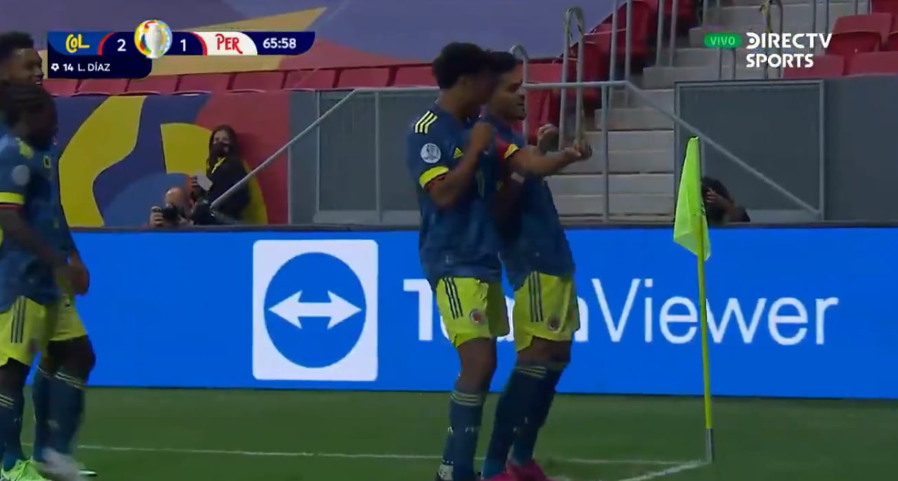 Luis Díaz y Juan Guillermo Cuadrado en la Selección Colombia.