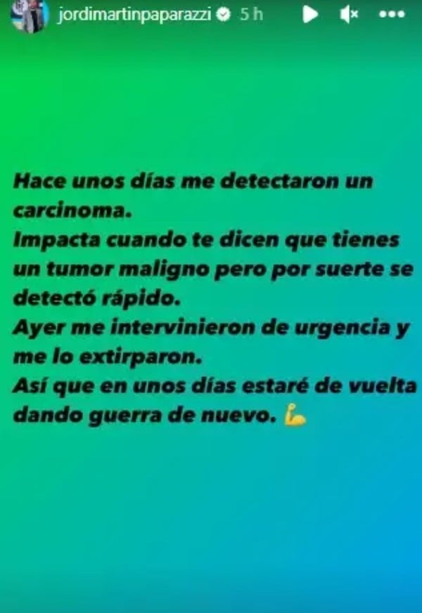 El fotógrafo compartió un sentida noticia sobre su salud.