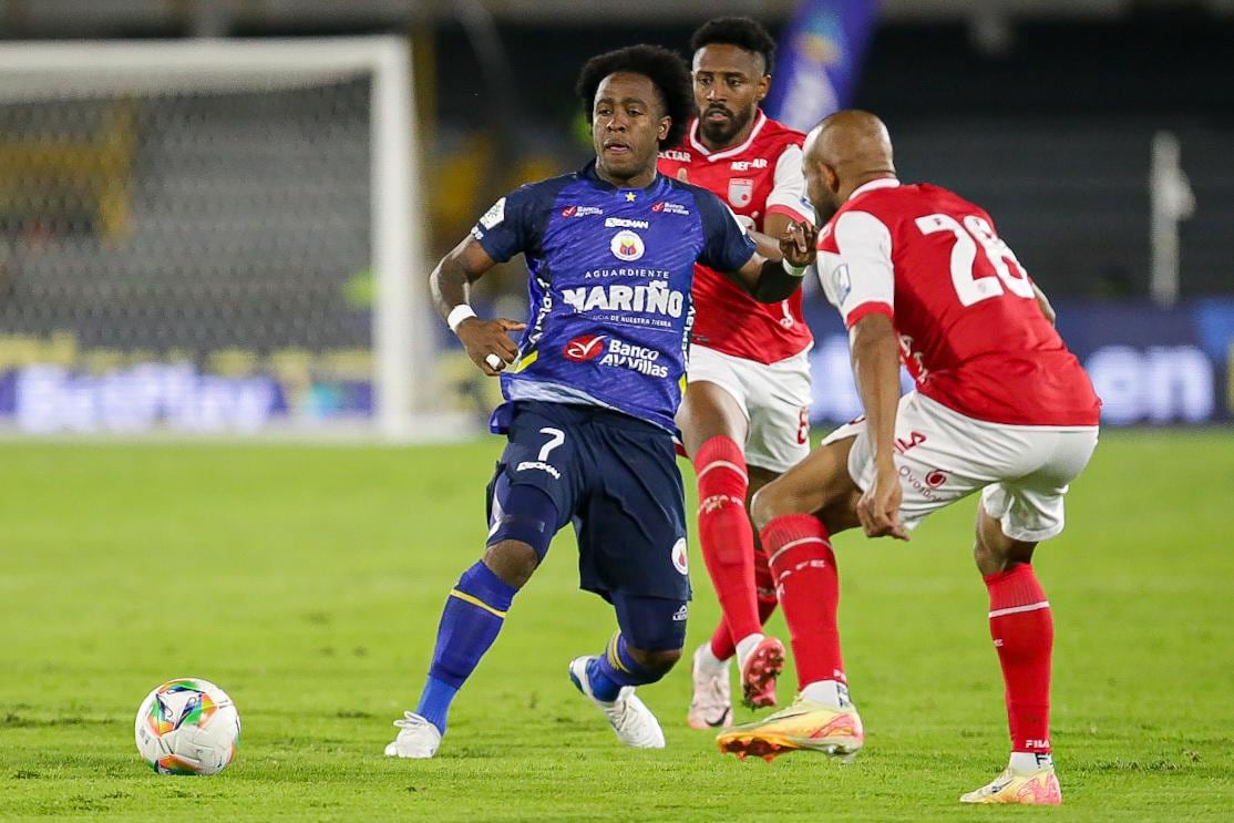 Londoño, exjugador de Santa Fe, jugó con Pasto este lunes en Bogotá.