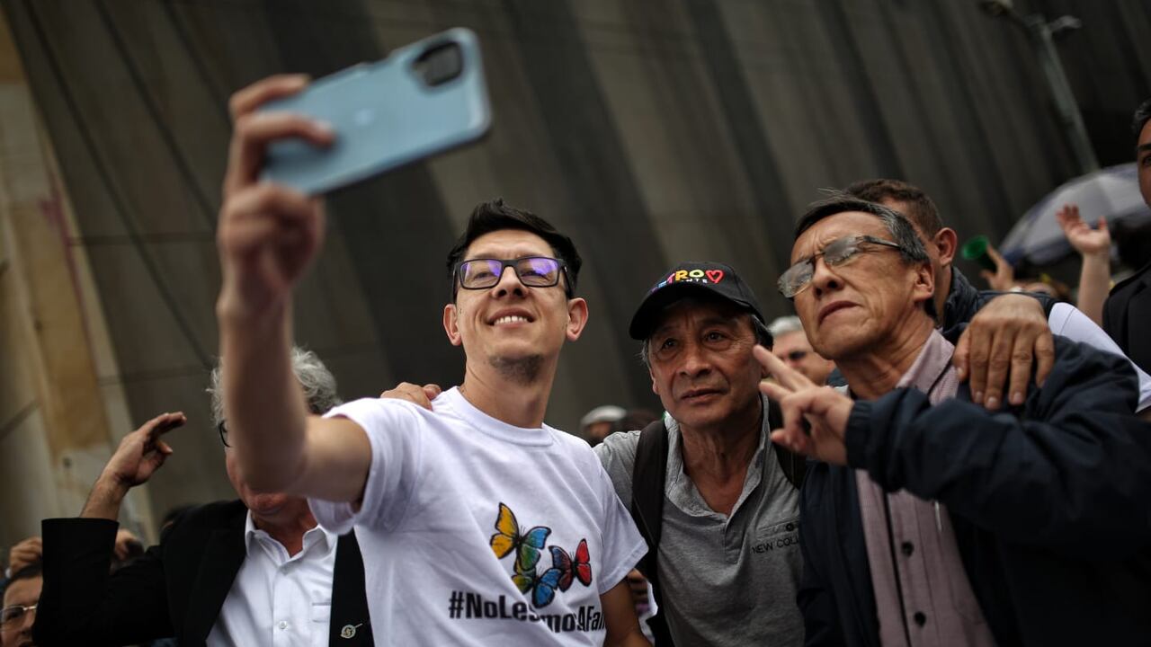 Director de la Sae Daniel Rojas en las marchas de apoyo al Gobierno del Presidente Gustavo Petro