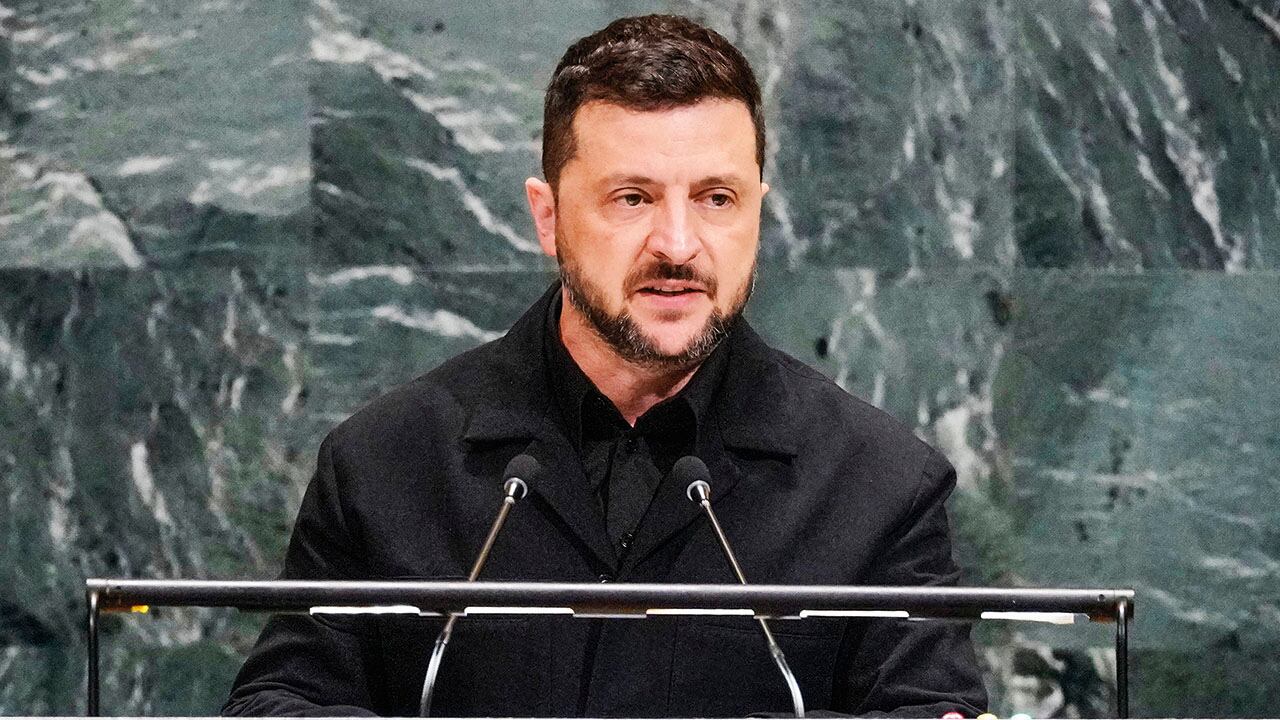 Volodímir Zelenski en la Asamblea de la ONU.