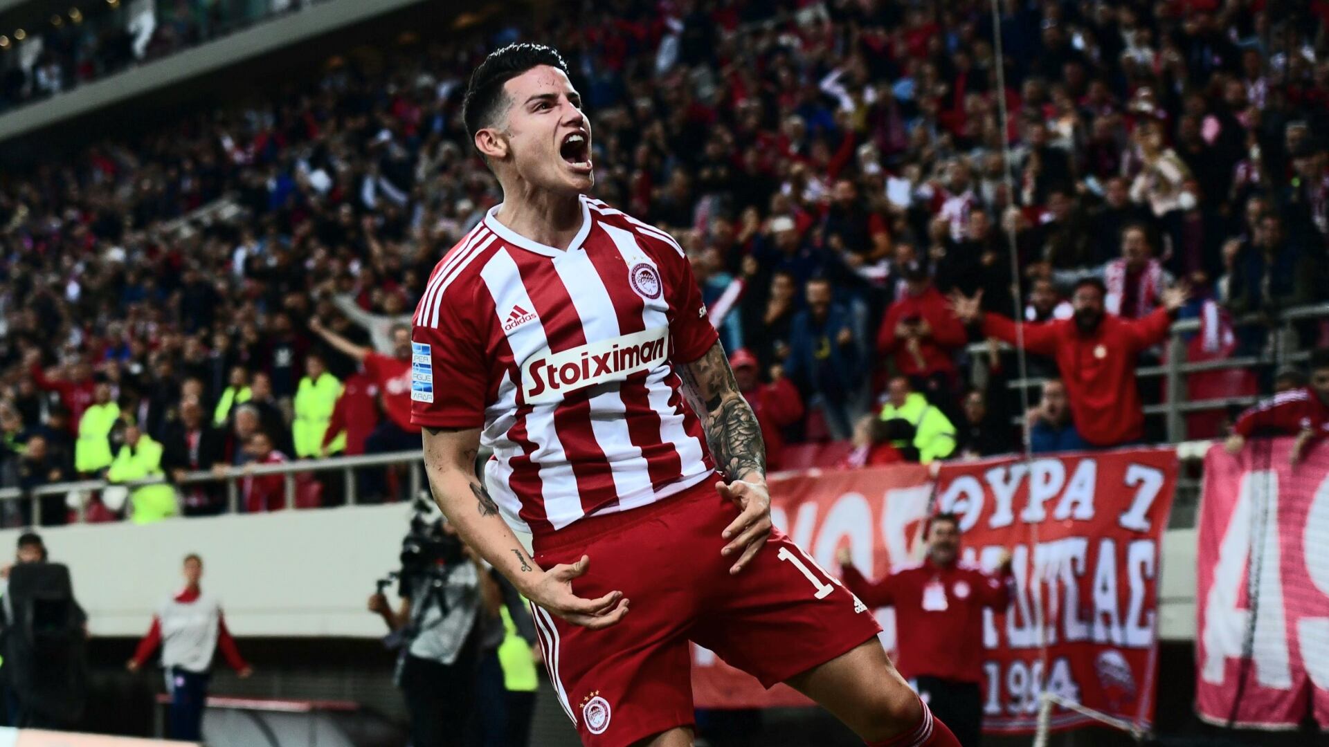James Rodríguez suma cinco goles en Olympiacos.