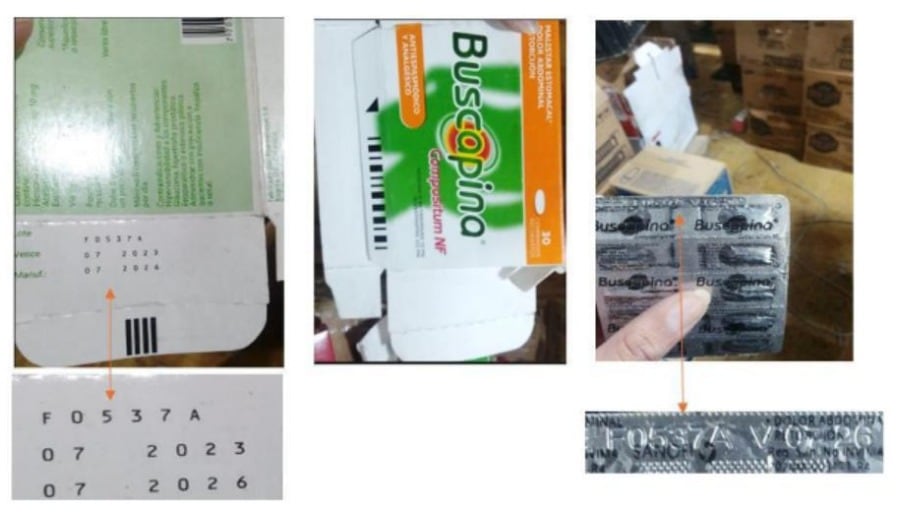 Invima pide suspender el uso del lote F0537A de Buscapina® Compositum por grave falsificación.