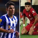 Mateus Uribe, Luis Díaz y Rafael Santos Borré en Champions League 2022/2023.