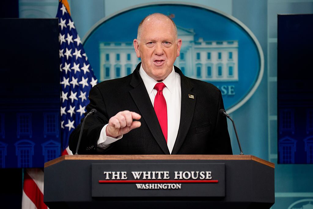 WASHINGTON, DC - APRIL 28: White House border czar Tom Homan speaks during the daily press briefing in the Brady Press Briefing Room at the White House on April 28, 2025 in Washington, DC. Wednesday of this week will mark the first 100 days of U.S. President Donald Trump's second term. (Photo by Andrew Harnik/Getty Images)