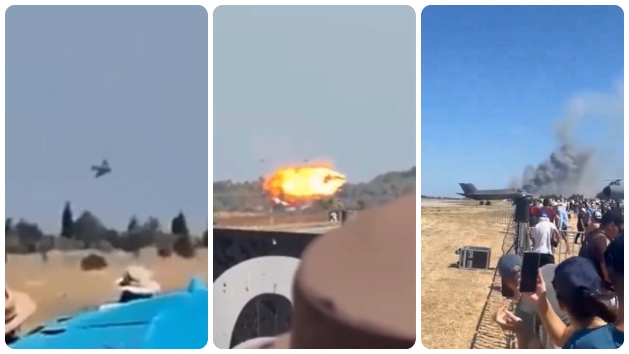 Un avión militar se estrelló durante una exhibición aérea en Grecia.