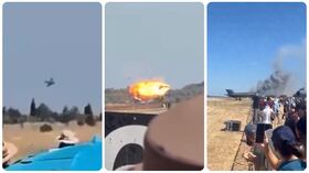 Un avión militar se estrelló durante una exhibición aérea en Grecia.