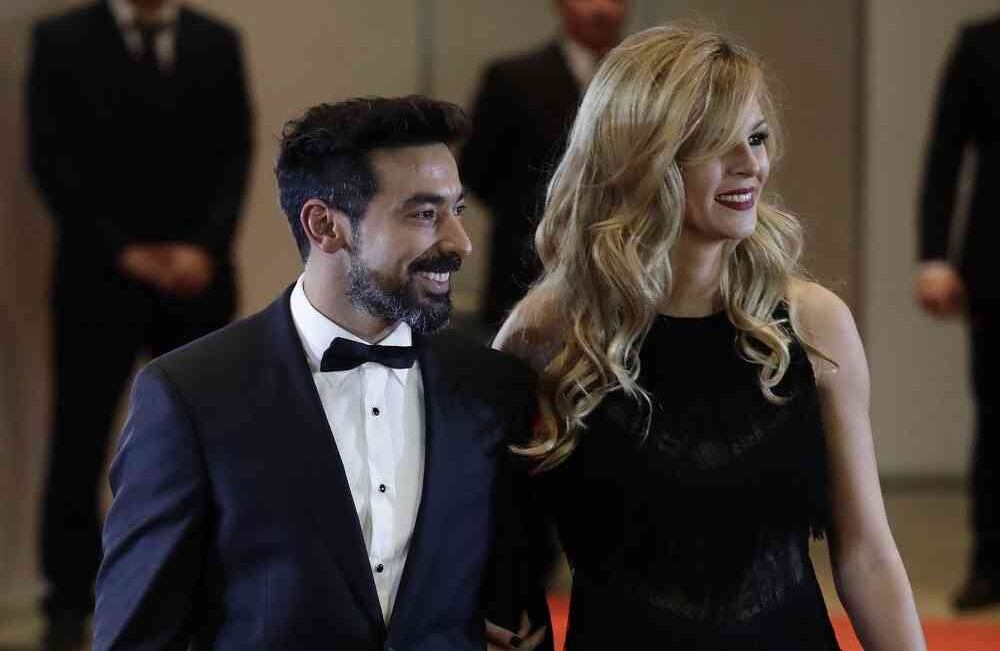 Ezequiel Lavezzi y su esposa Yanina Screpante. Foto: AP