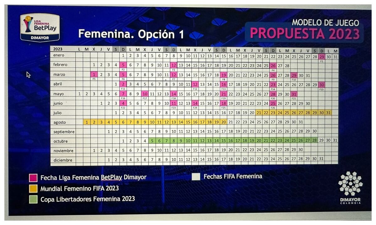Propuesta 1 calendario Liga femenina