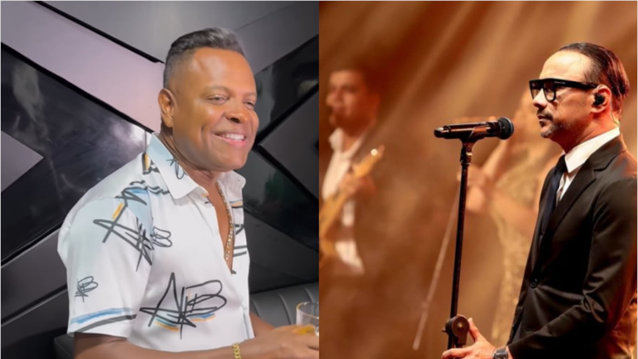 Los cantantes Ómar Geles y Wilfran Castillo