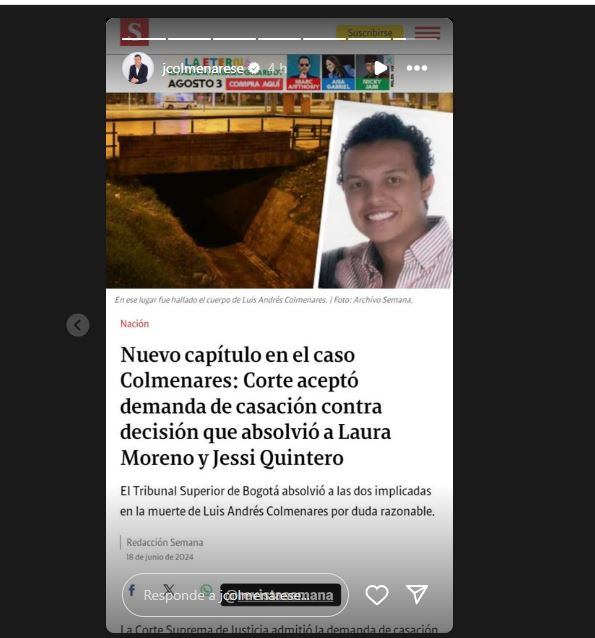Jorge Colmenares replica la notica sobre la decisión de la corte