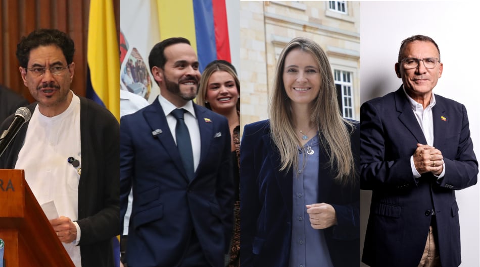 Iván Cepeda, Abelardo de la Espriella, Paloma Valencia y Roy Barreras.