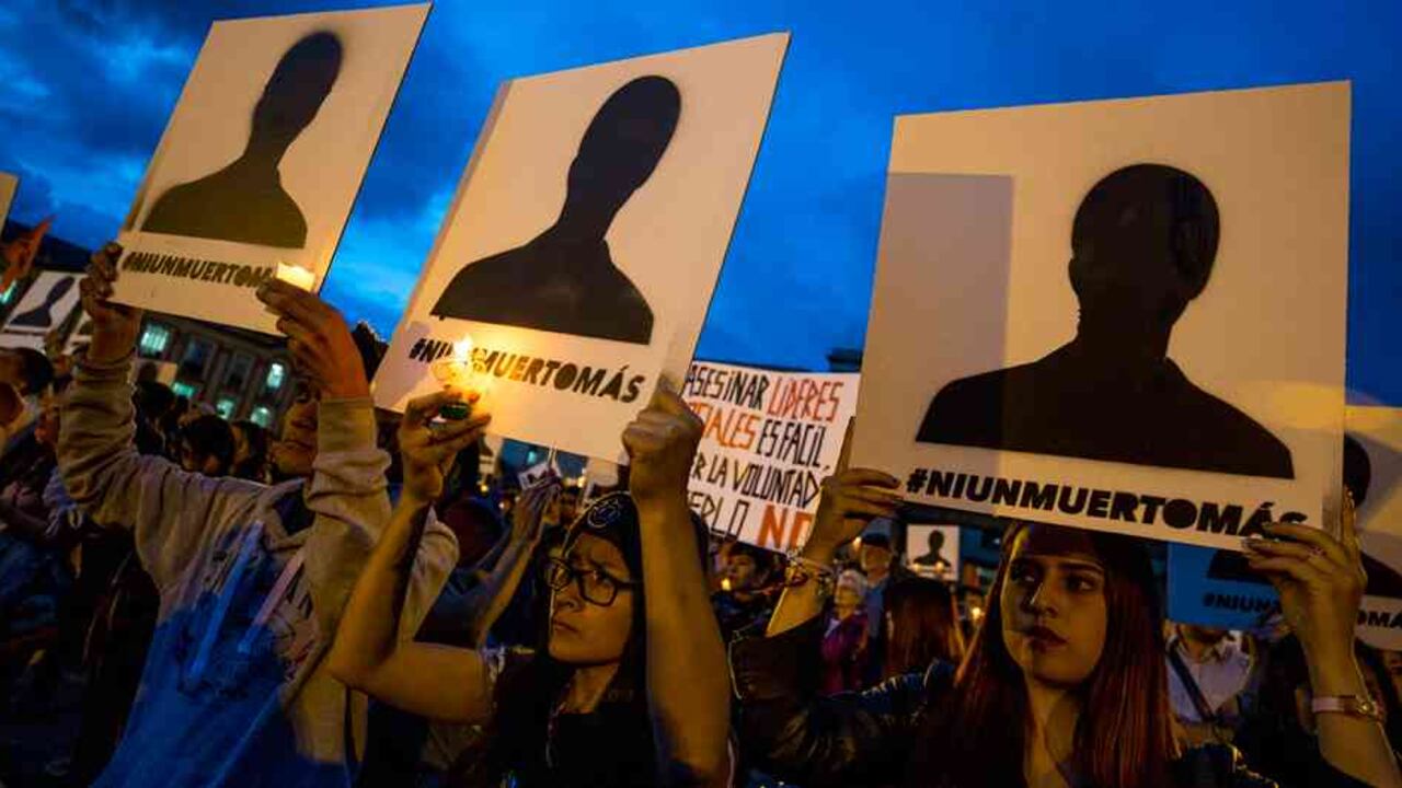 Este jueves, el presidente Duque dijo que los asesinatos de líderes sociales se habían reducido 25 por ciento en el último año, pero que no estaba satisfecho con ello.