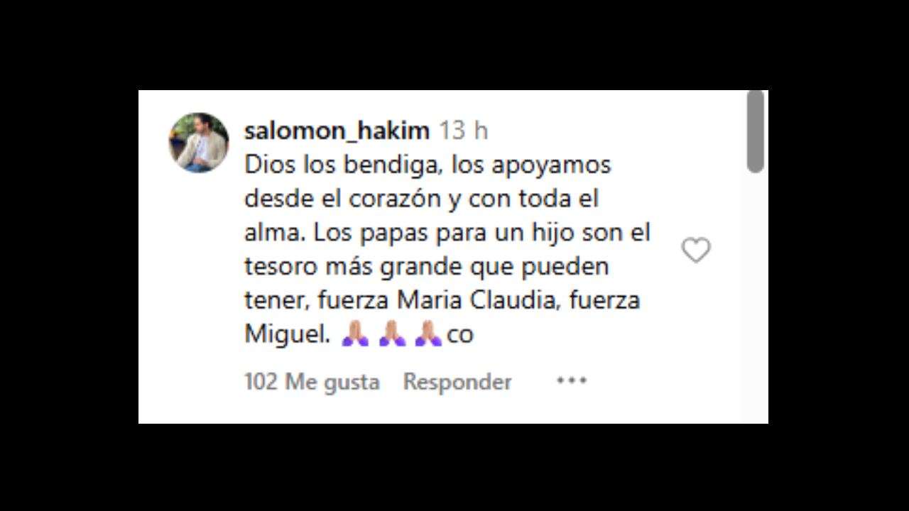 Salomón Hakim envió mensaje a María Claudia Tarazona