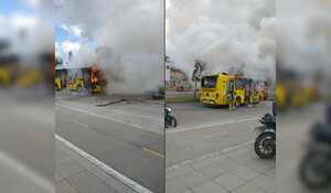 Bus nuevo de Transmilenio vandalizado