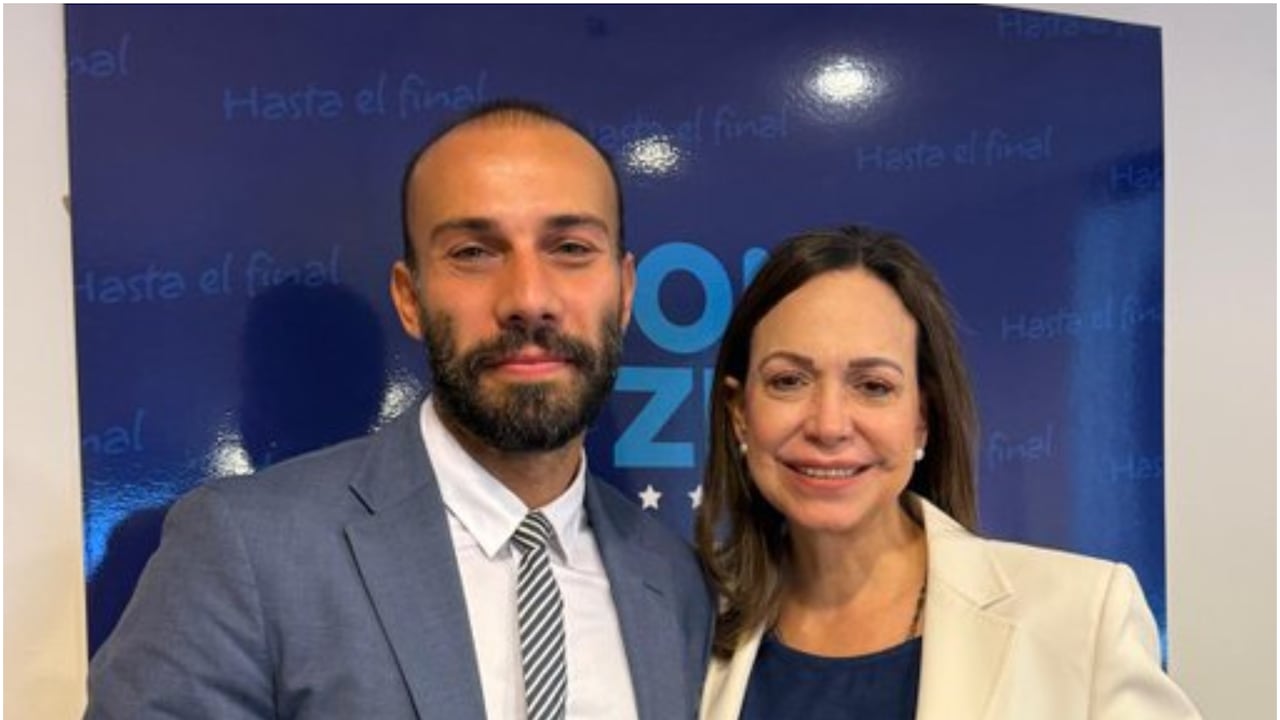 CEO de Atlas Intel, Andrei Roman, y María Corina Machado.