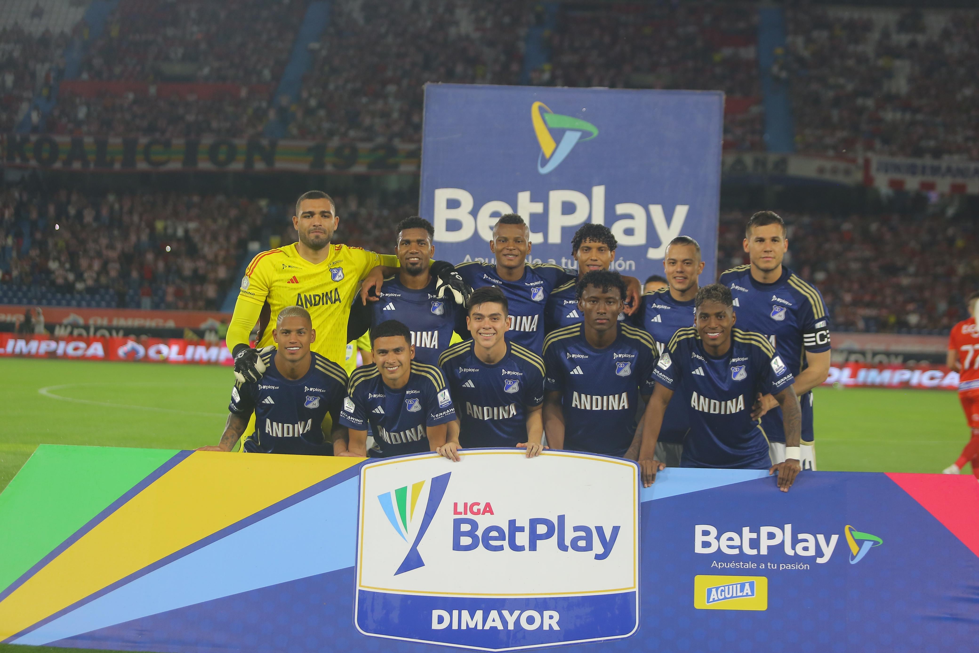 Imagen del partido entre Junior de Barranquilla y Millonarios por la fecha 1 del Grupo A de los cuadrangulares semifinales de la Liga colombiana 2024.