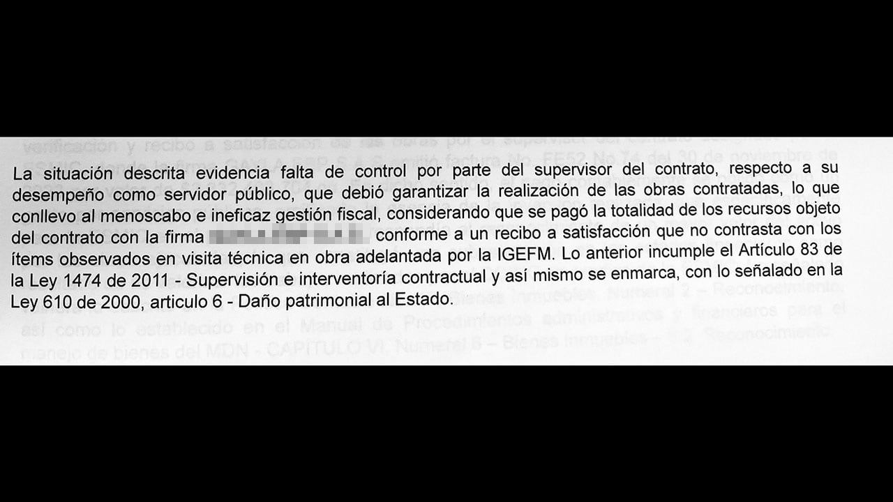 Documentos de la Contraloría, en poder de SEMANA, reprochan la falta de control del Comando de Ingenieros en obras contratadas.