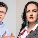 Hollman Morris, gerente de RTVC y la senadora María Fernanda Cabal.