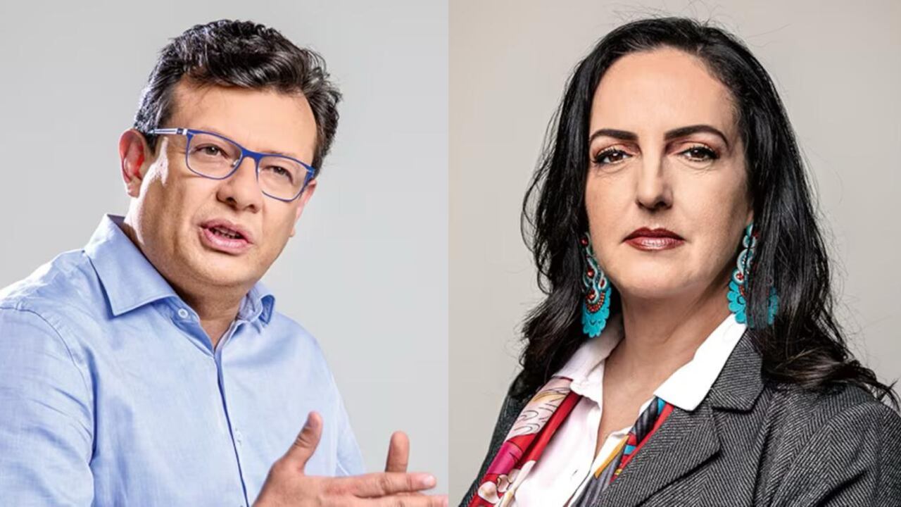 Hollman Morris, gerente de RTVC y la senadora María Fernanda Cabal.