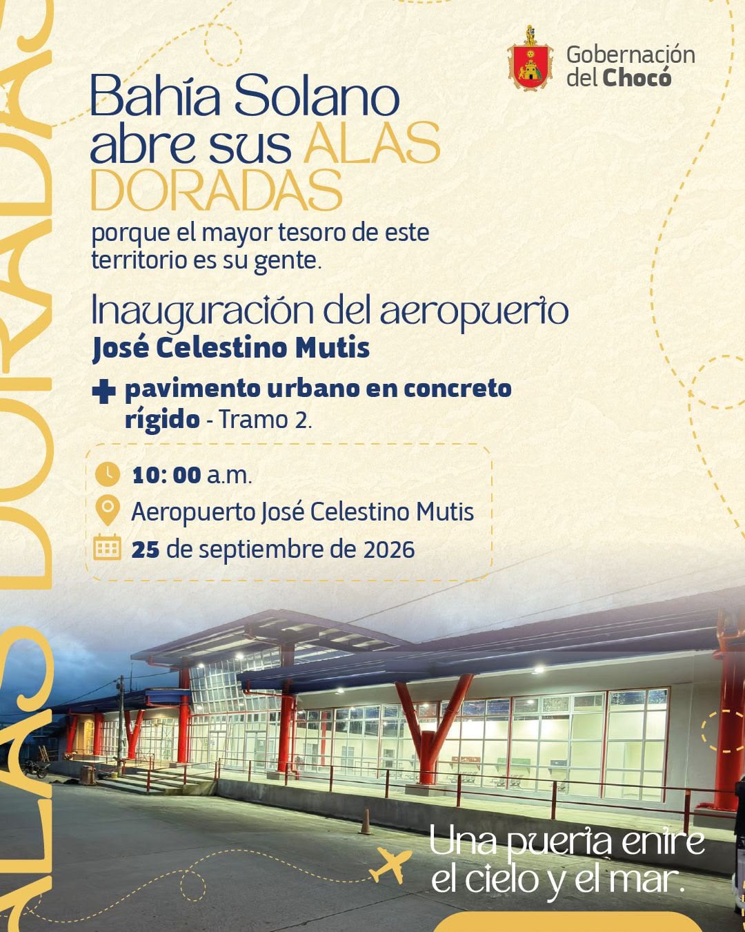Inauguración del aeropuerto José Celestino Mutis.