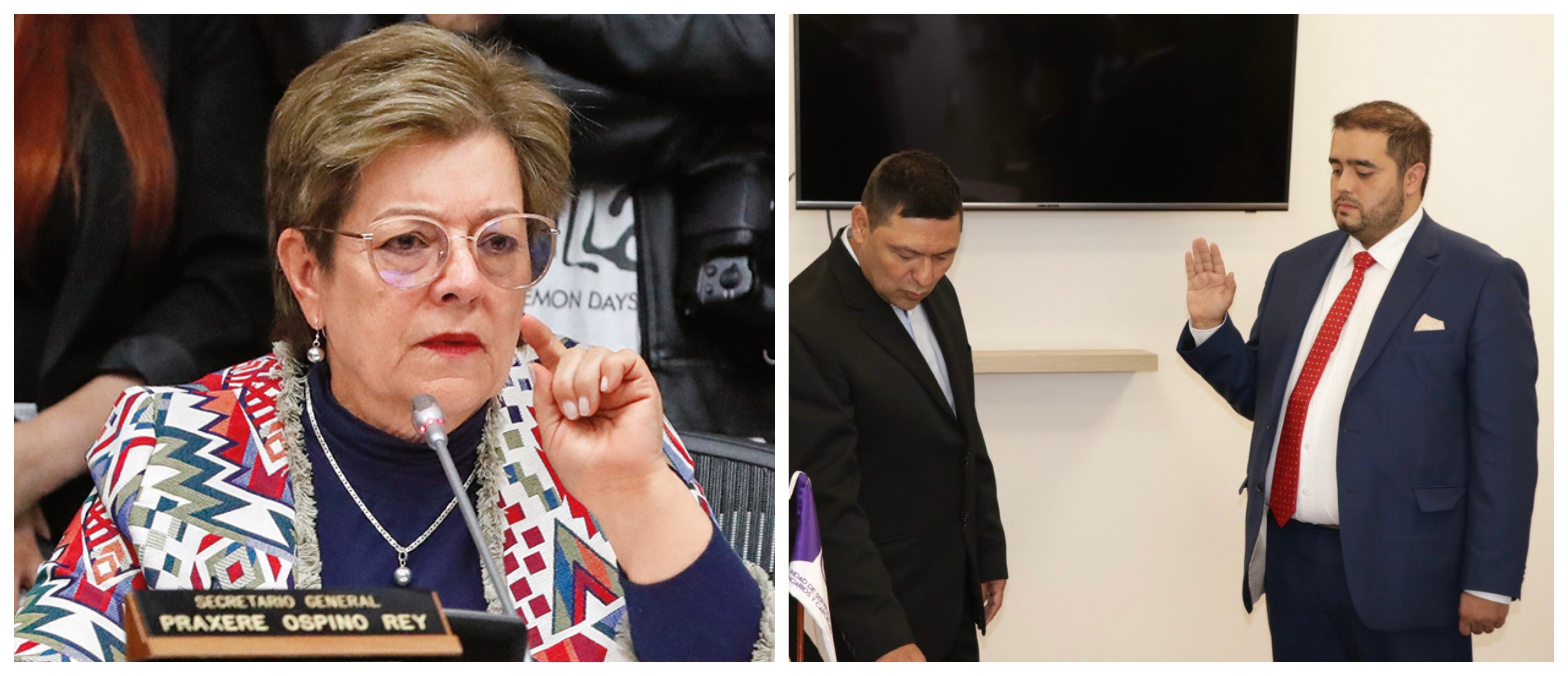 La ministra de Trabajo, Gloria Inés Ramírez, a quien también han acusado de nepotismo porque dos hijos suyos fueron contratados en entidades públicas.