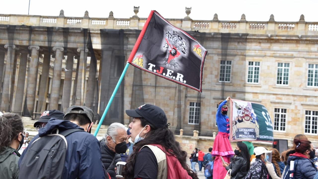 Protestas Maestros en la Plaza de Bolívar