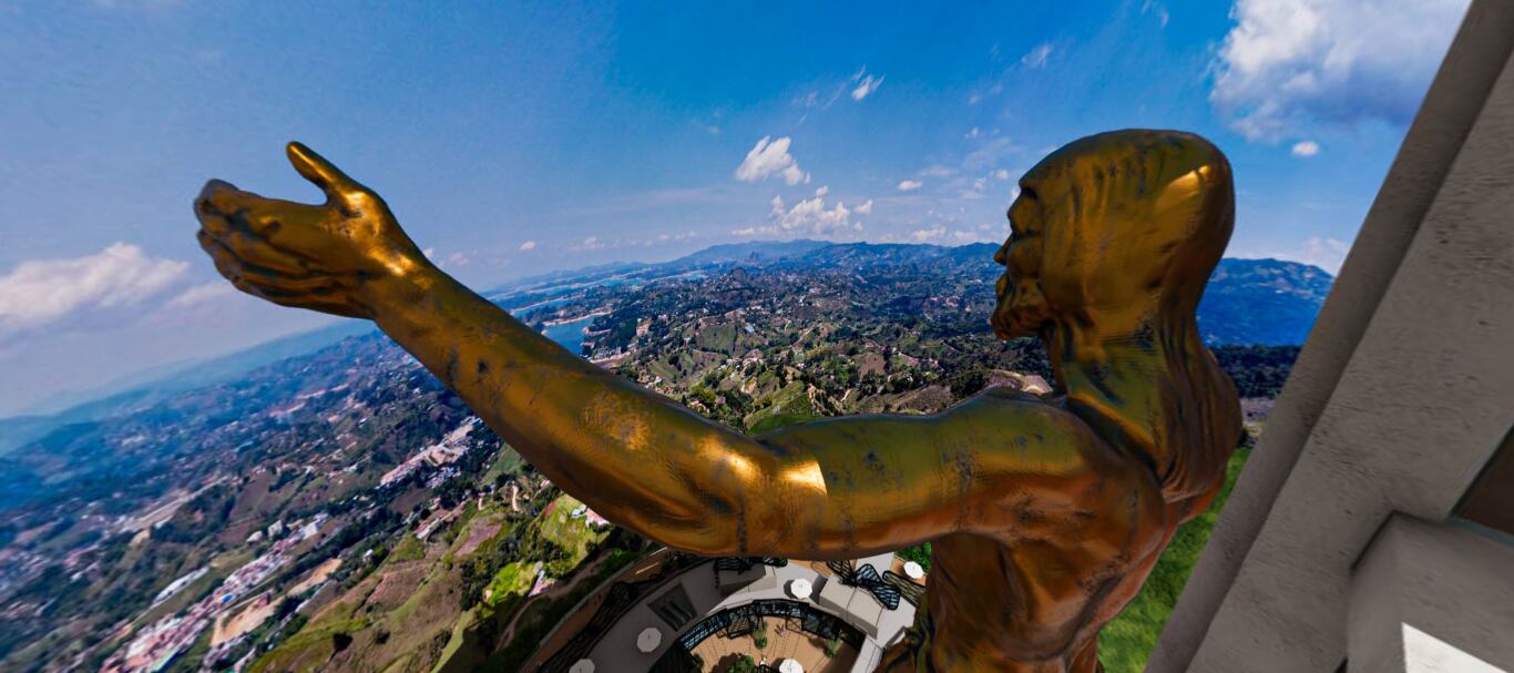 Render de la vista desde el mirador en la cima del Cristo del Embalse.