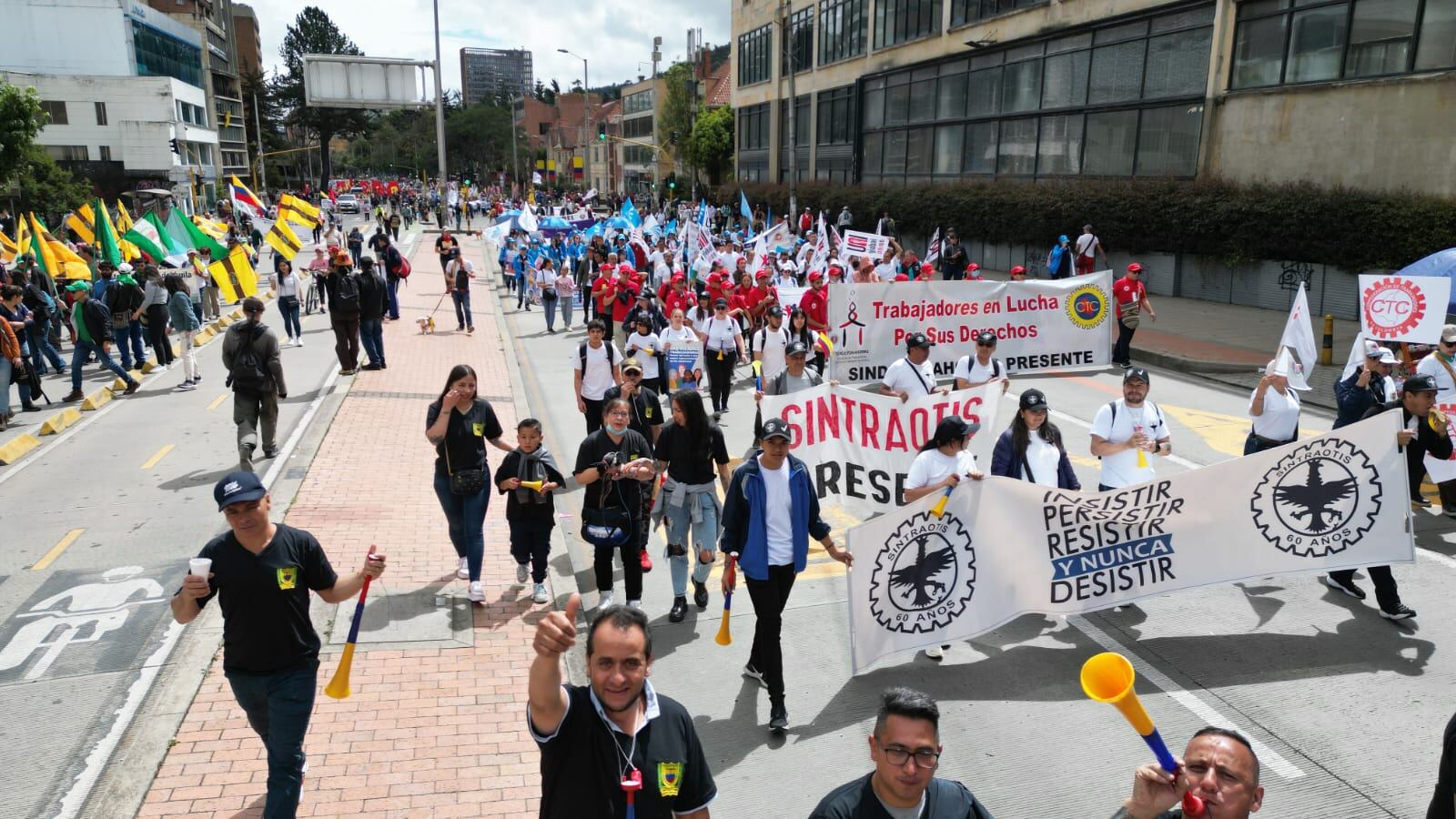 Centrales obreras imágenes con drone